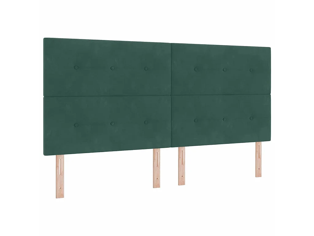 Letto a molle con testiera Verde Scuro 200 x 200 cm Velluto