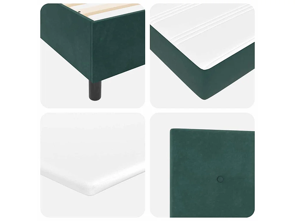 Letto a molle con testiera Verde Scuro 200 x 200 cm Velluto