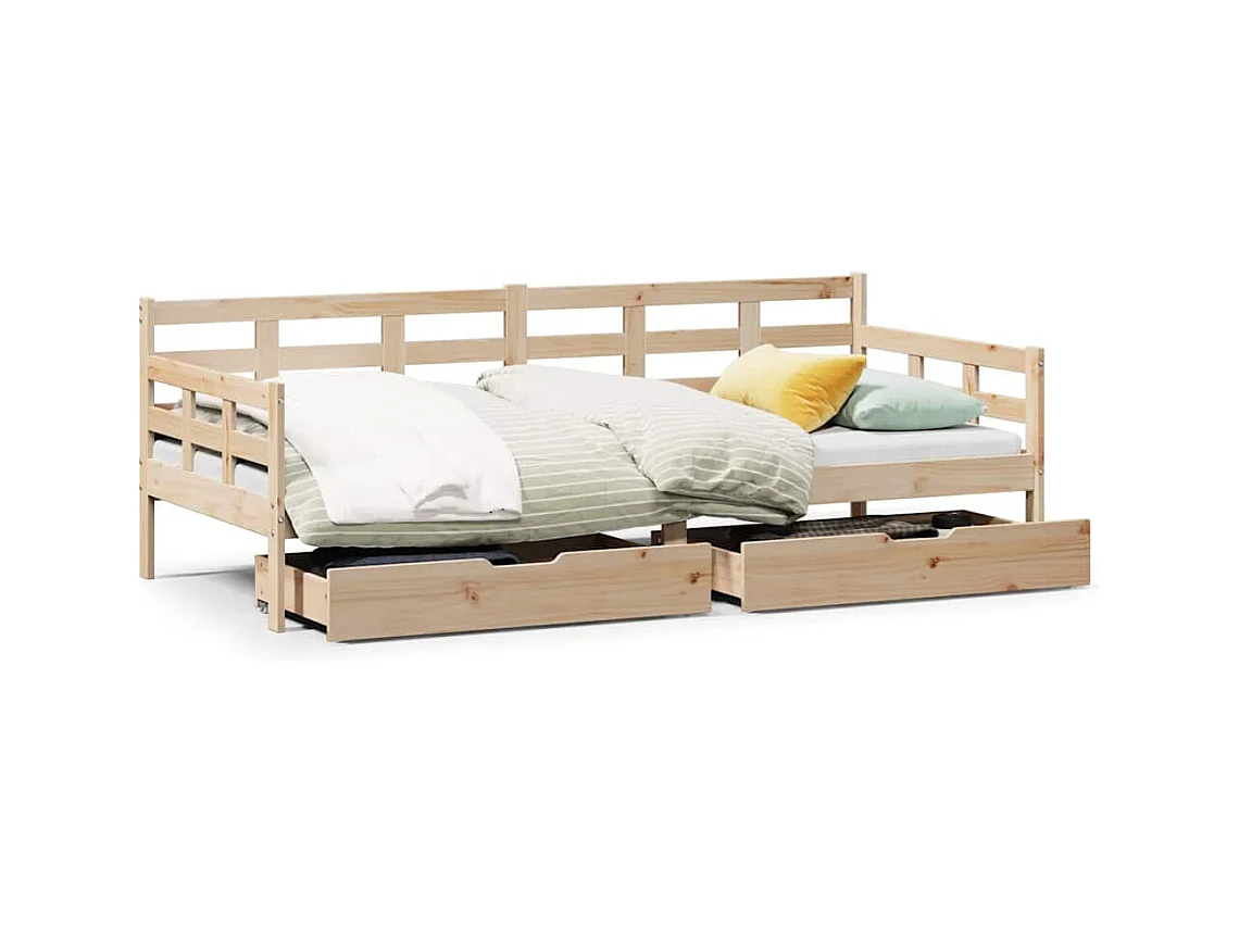 Lit de jour avec tiroirs sans matelas 80x200 cm bois massif