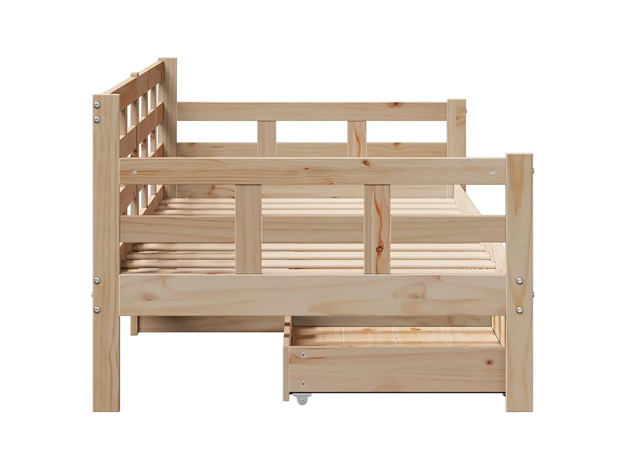 Lit de jour avec tiroirs sans matelas 80x200 cm bois massif
