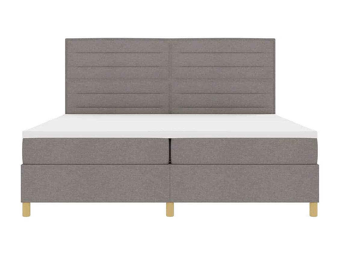 Lit à ressorts avec matelas Taupe 200 x 200 cm tissu