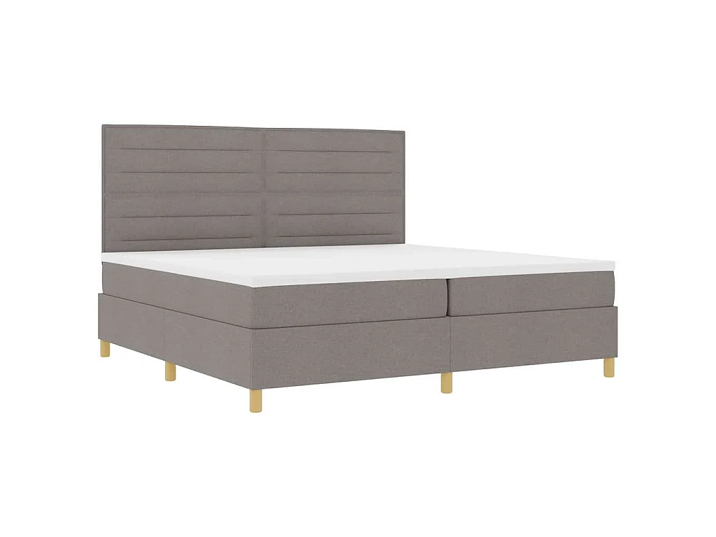 Cama Box com colchão Cinzento-acastanhado 200 x 200 cm tecido
