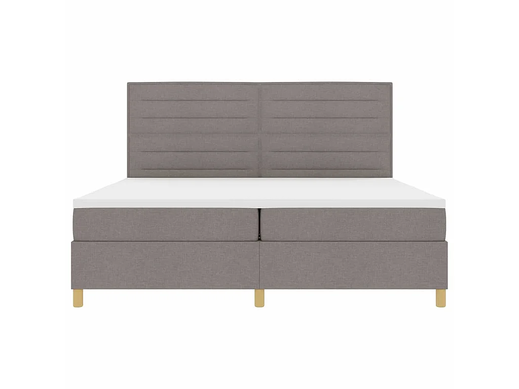 Cama Box com colchão Cinzento-acastanhado 200 x 200 cm tecido