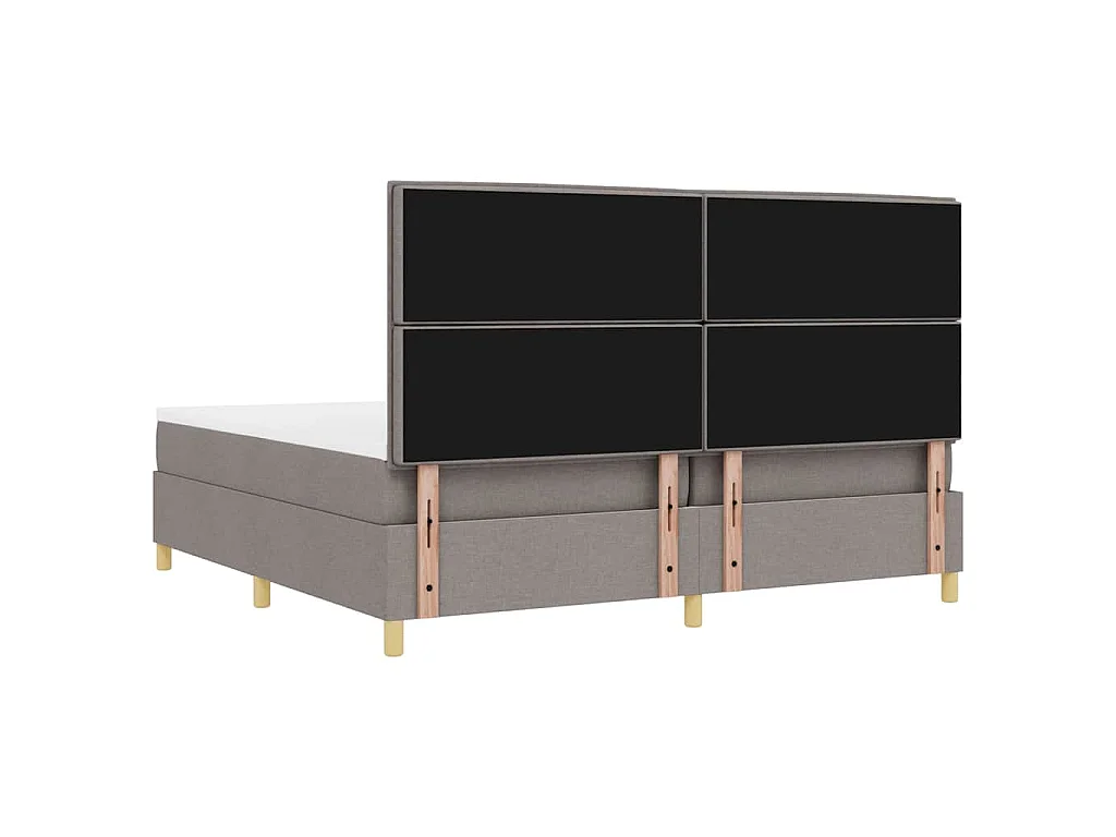 Cama Box com colchão Cinzento-acastanhado 200 x 200 cm tecido
