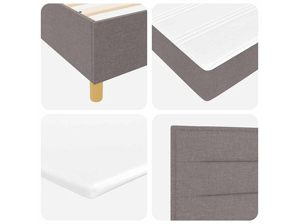 Cama Box com colchão Cinzento-acastanhado 200 x 200 cm tecido