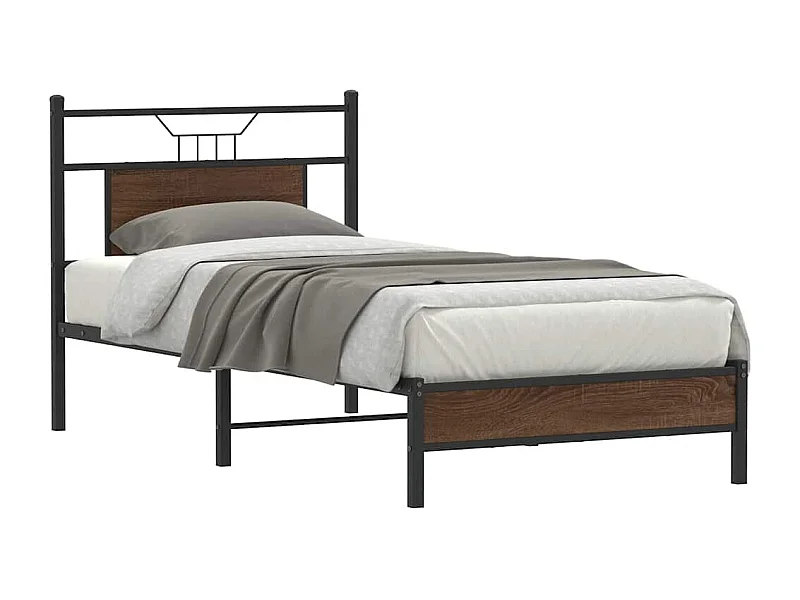 Cadre de lit sans matelas chêne marron 75x190cm bois ingénierie