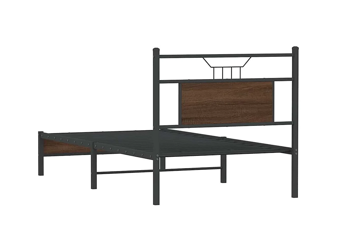 Bettgestell ohne Matratze Braun Eiche 75x190 cm Holzwerkstoff