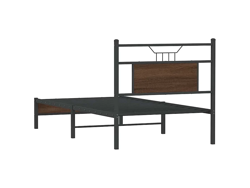 Cadre de lit sans matelas chêne marron 75x190cm bois ingénierie