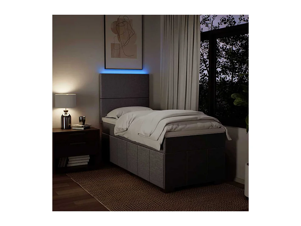 Sommier à lattes de lit avec matelas Taupe 80x200 cm Tissu