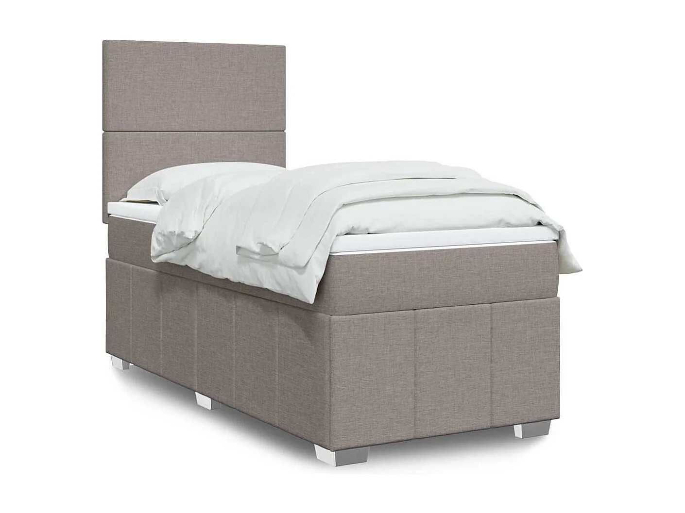Boxspring met matras stof taupe 80x200 cm