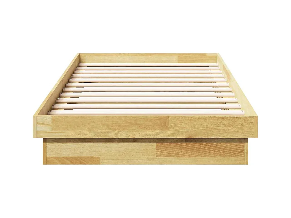 Cadre de lit sans matelas 80x200 cm bois massif de chêne