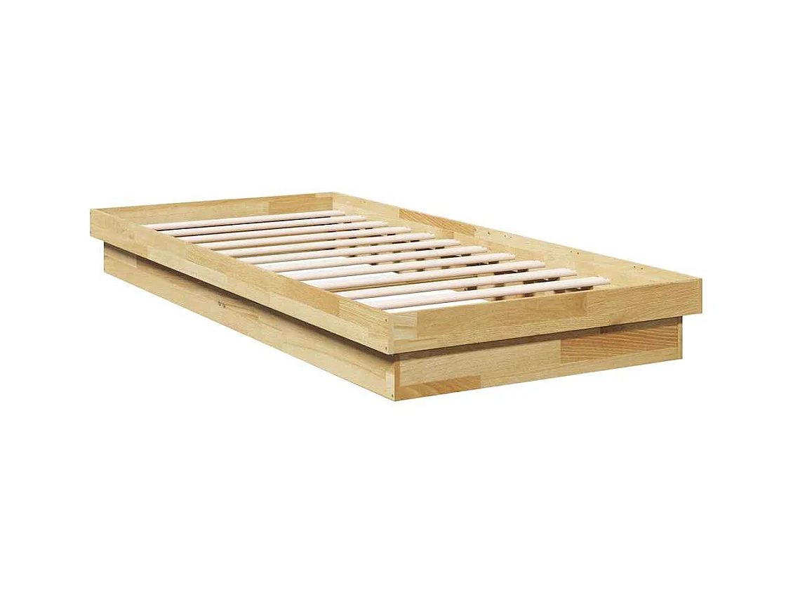 Cadre de lit sans matelas 80x200 cm bois massif de chêne