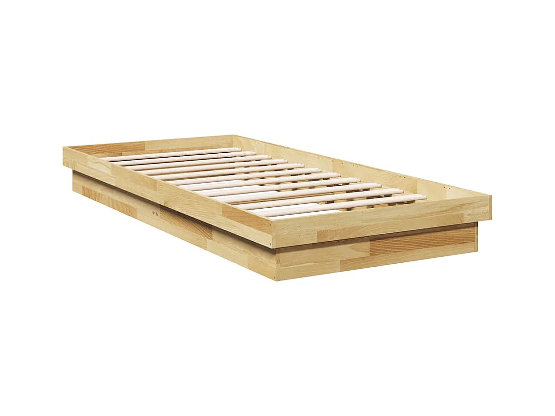 Cadre de lit sans matelas 80x200 cm bois massif de chêne