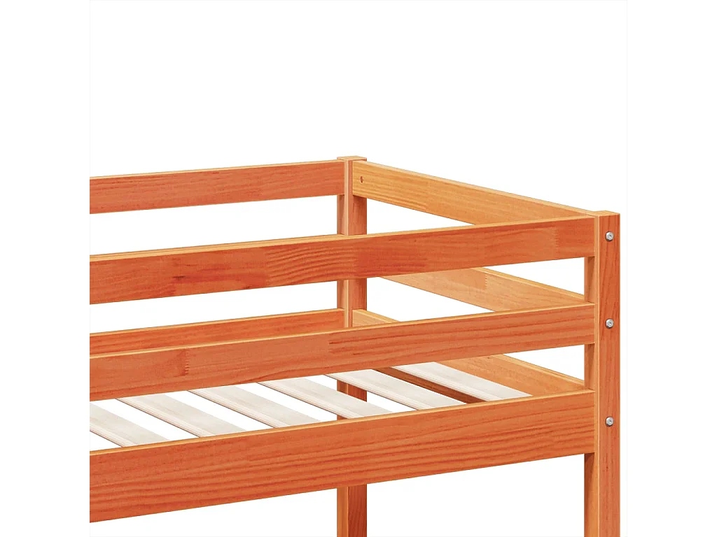 Etagenbett Wachsbraun 75x190 cm Massivholz Kiefer