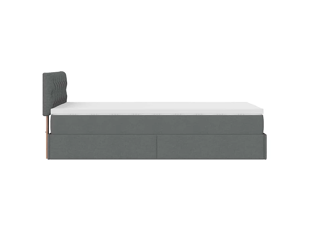 Ottoman bed met matras 80x200cm stof donkergrijs