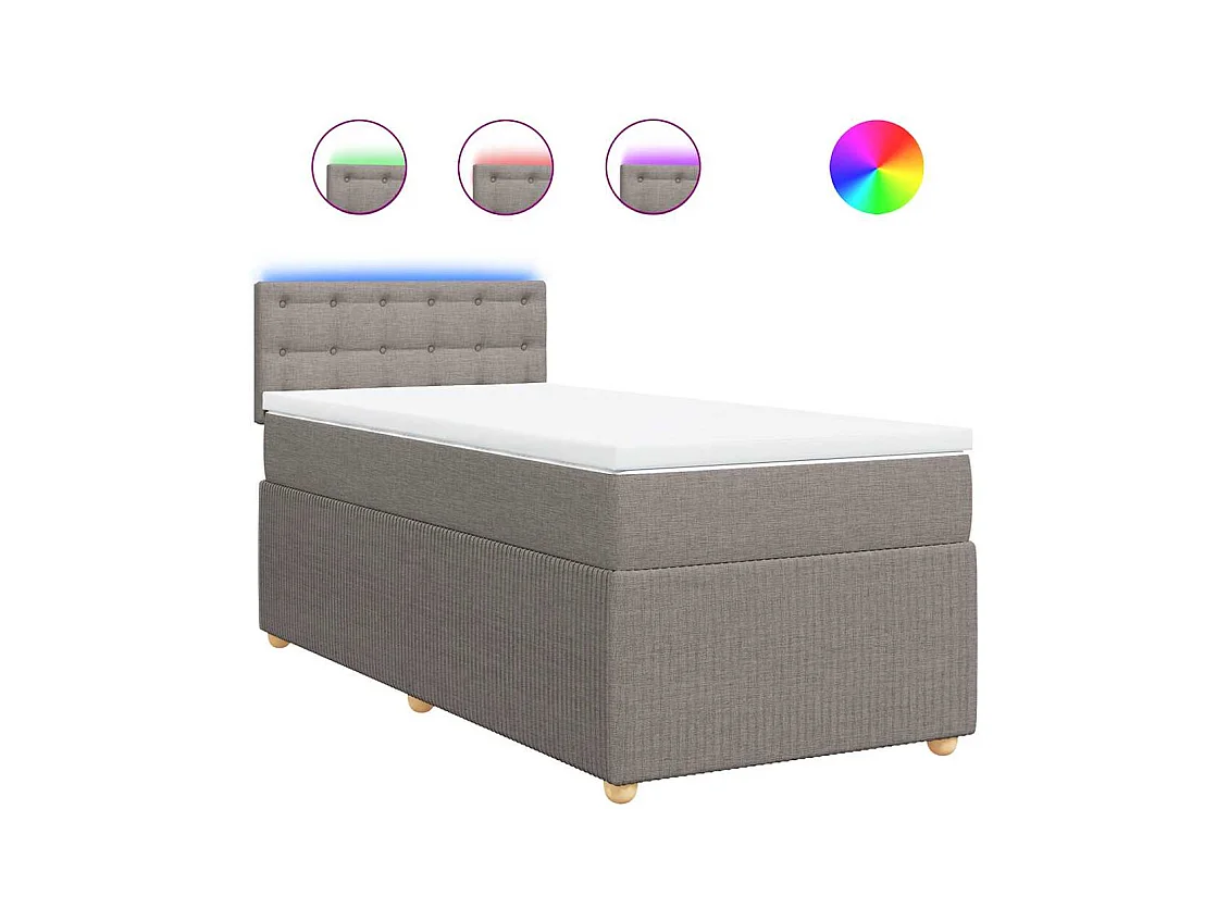 Boxspring met matras stof taupe 80x200 cm