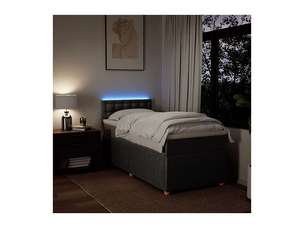 Boxspring met matras stof taupe 80x200 cm