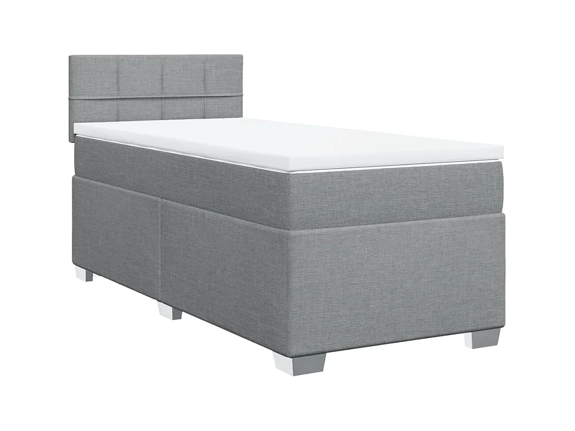 Sommier à lattes de lit avec matelas gris clair 80x200 cm tissu