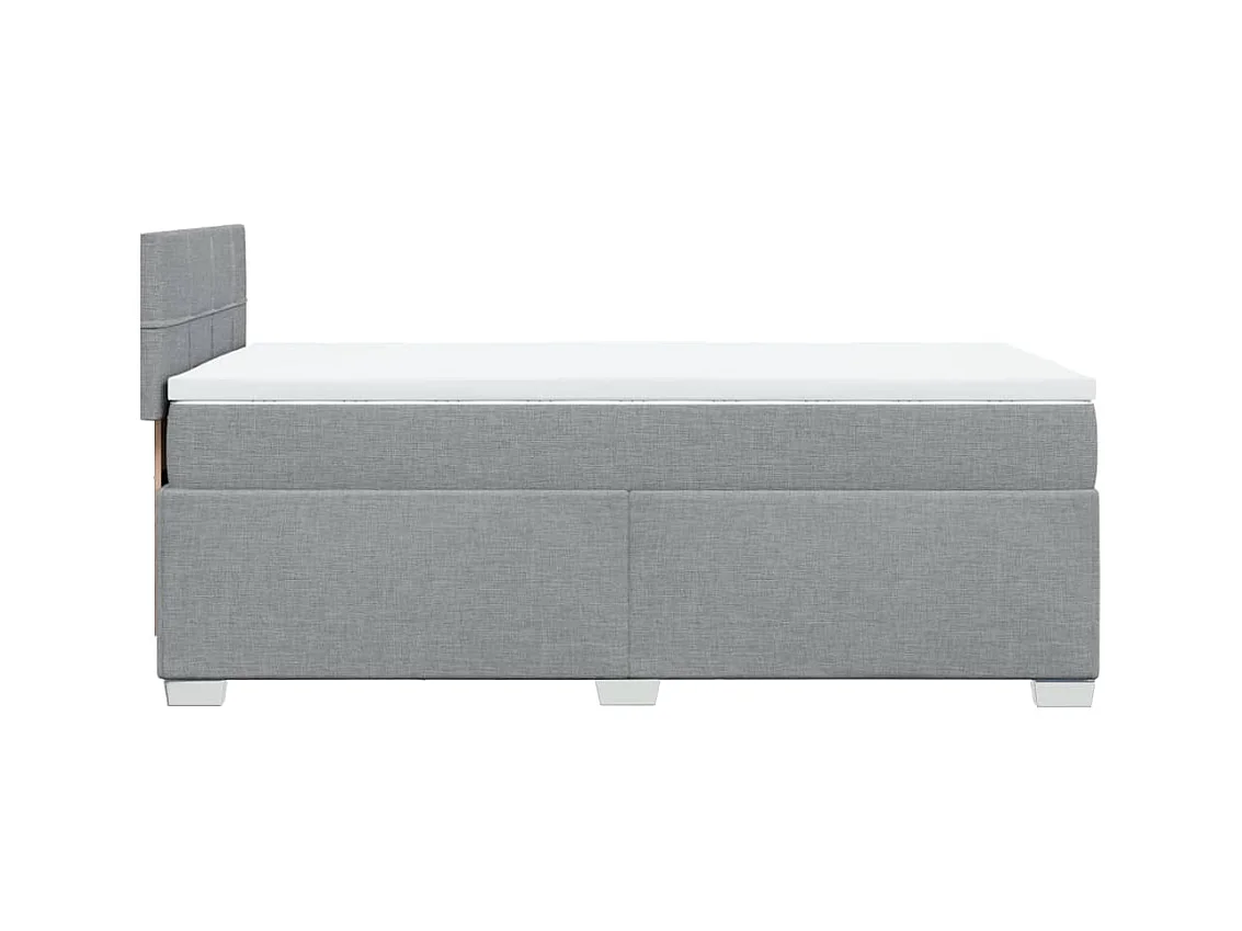 Sommier à lattes de lit avec matelas gris clair 80x200 cm tissu