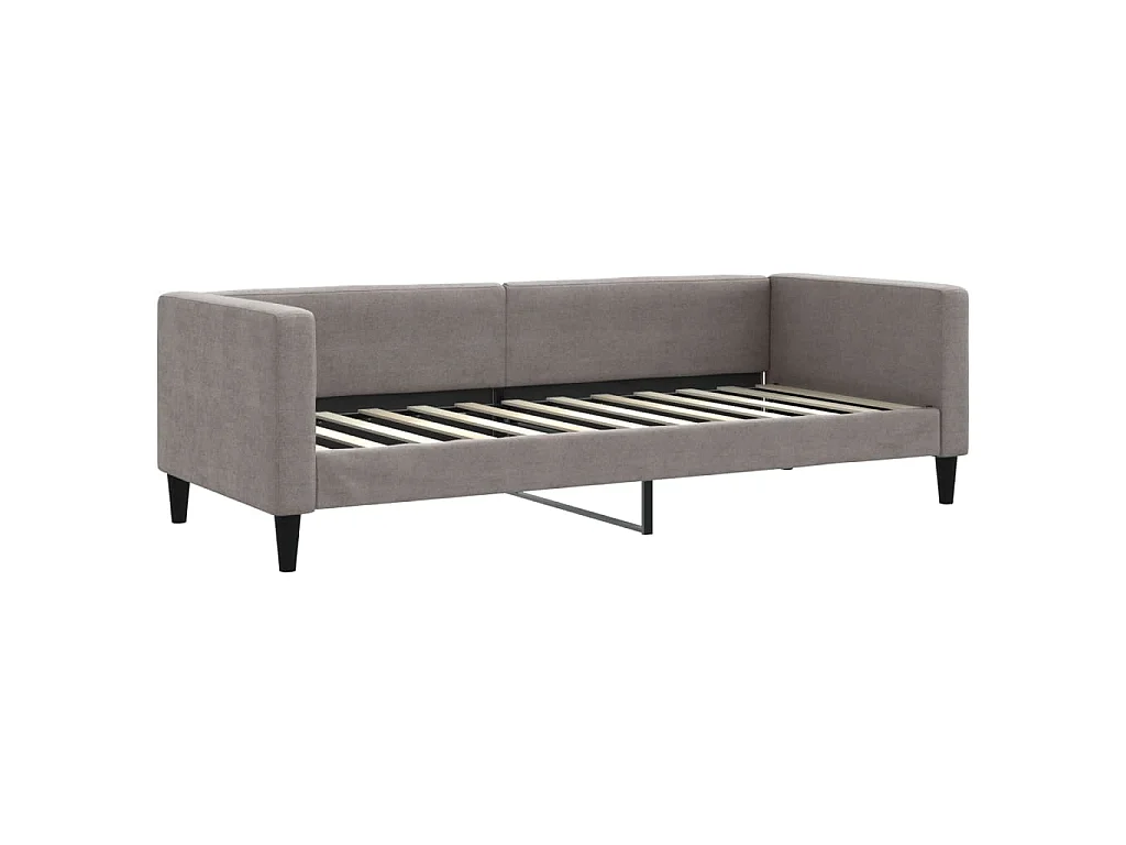 Divano Letto Estraibile con Materassi Tortora 80x200 cm Tessuto