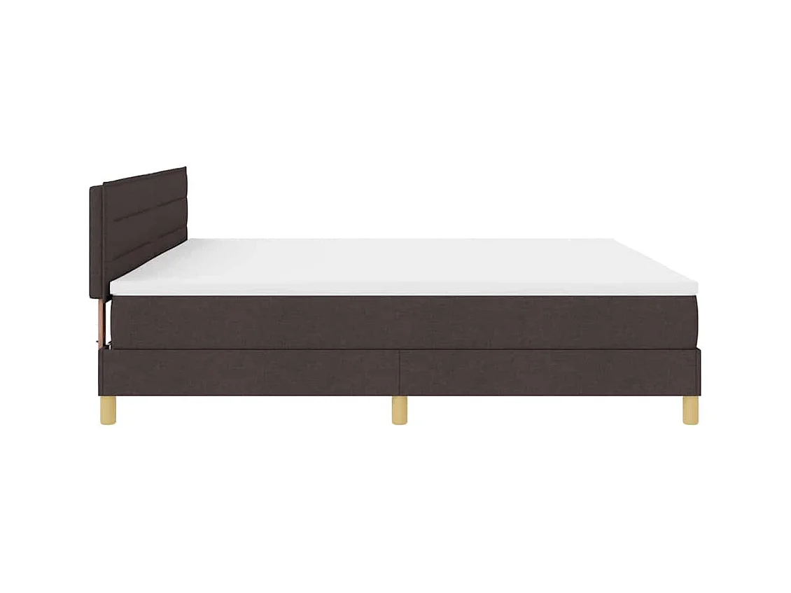 Boxspringbett mit Matratze Dunkelbraun 200 x 200 cm Stoff
