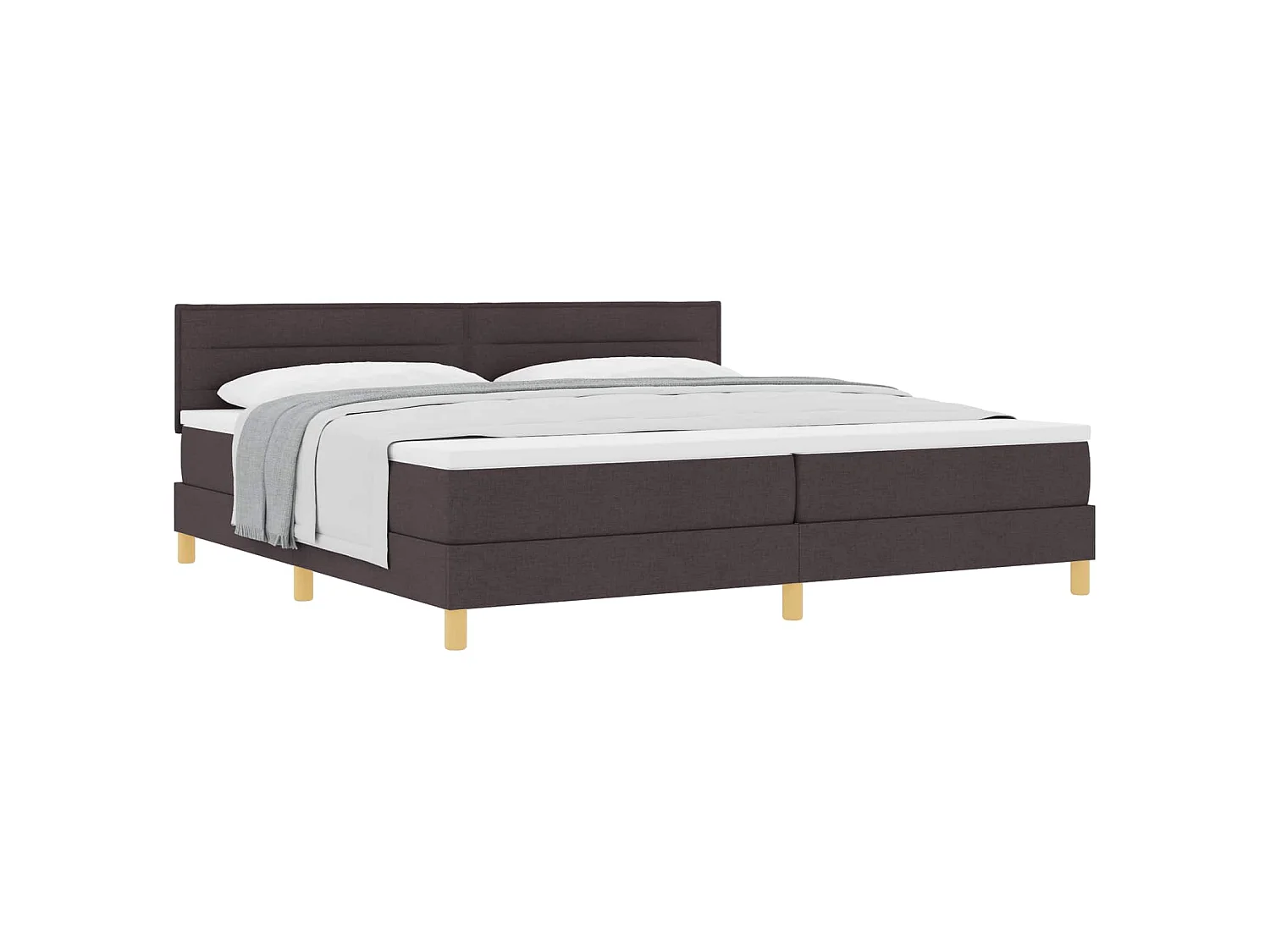 Letto a molle con cuscino Marrone Scuro 200 x 200 cm Tessuto