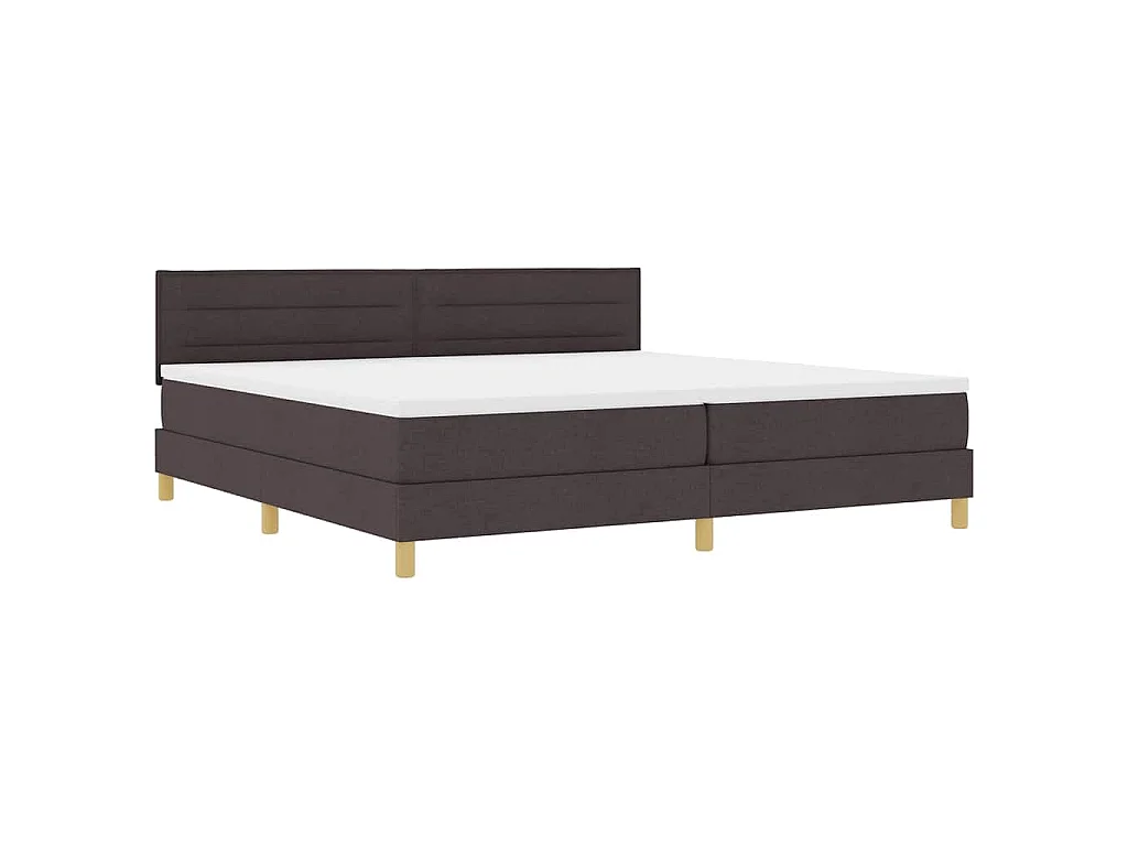 Letto a molle con cuscino Marrone Scuro 200 x 200 cm Tessuto