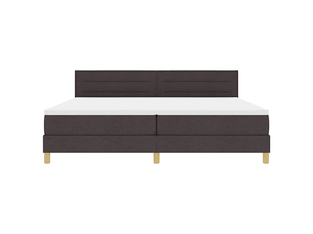 Letto a molle con cuscino Marrone Scuro 200 x 200 cm Tessuto
