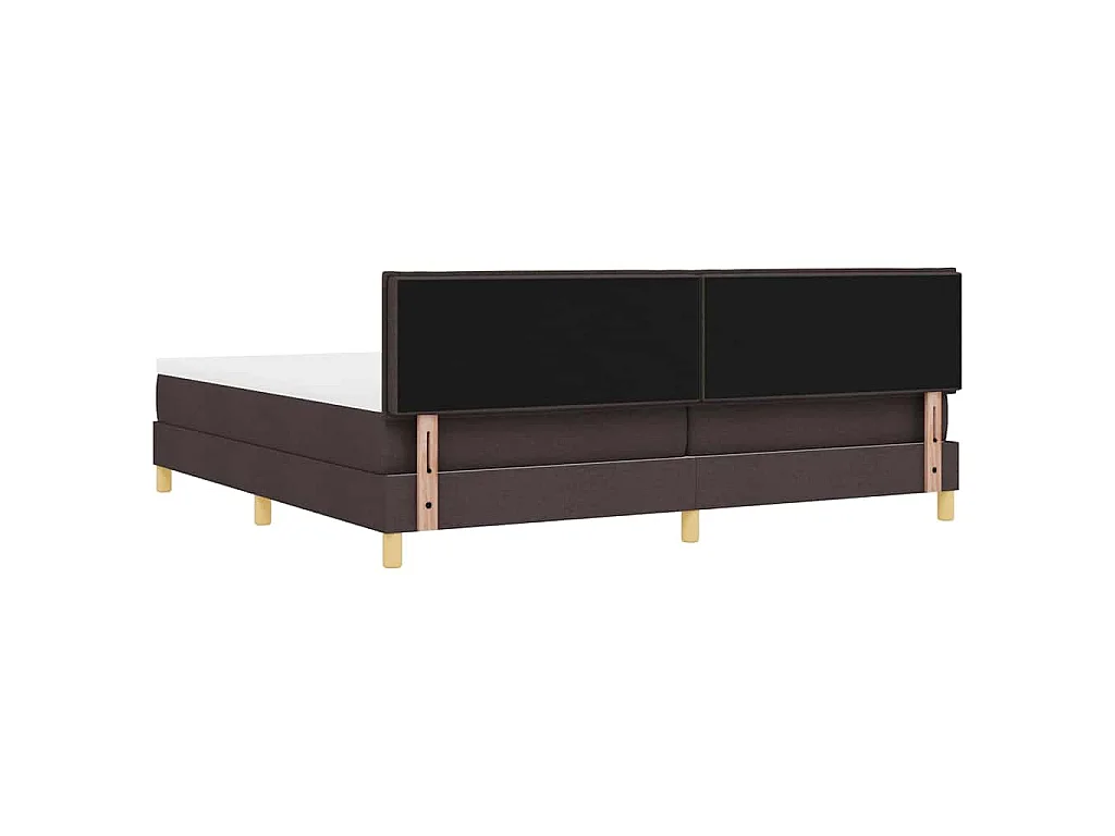 Letto a molle con cuscino Marrone Scuro 200 x 200 cm Tessuto