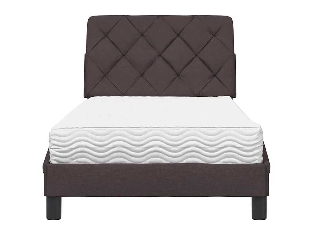 Bed met matras stof donkerbruin 80x200 cm