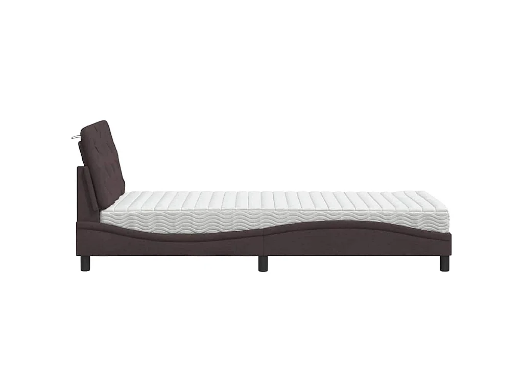 Bed met matras stof donkerbruin 80x200 cm