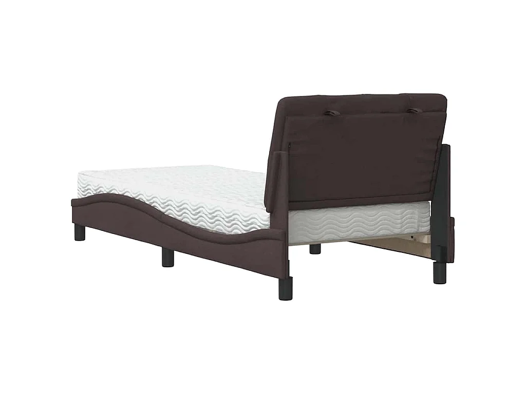 Bed met matras stof donkerbruin 80x200 cm