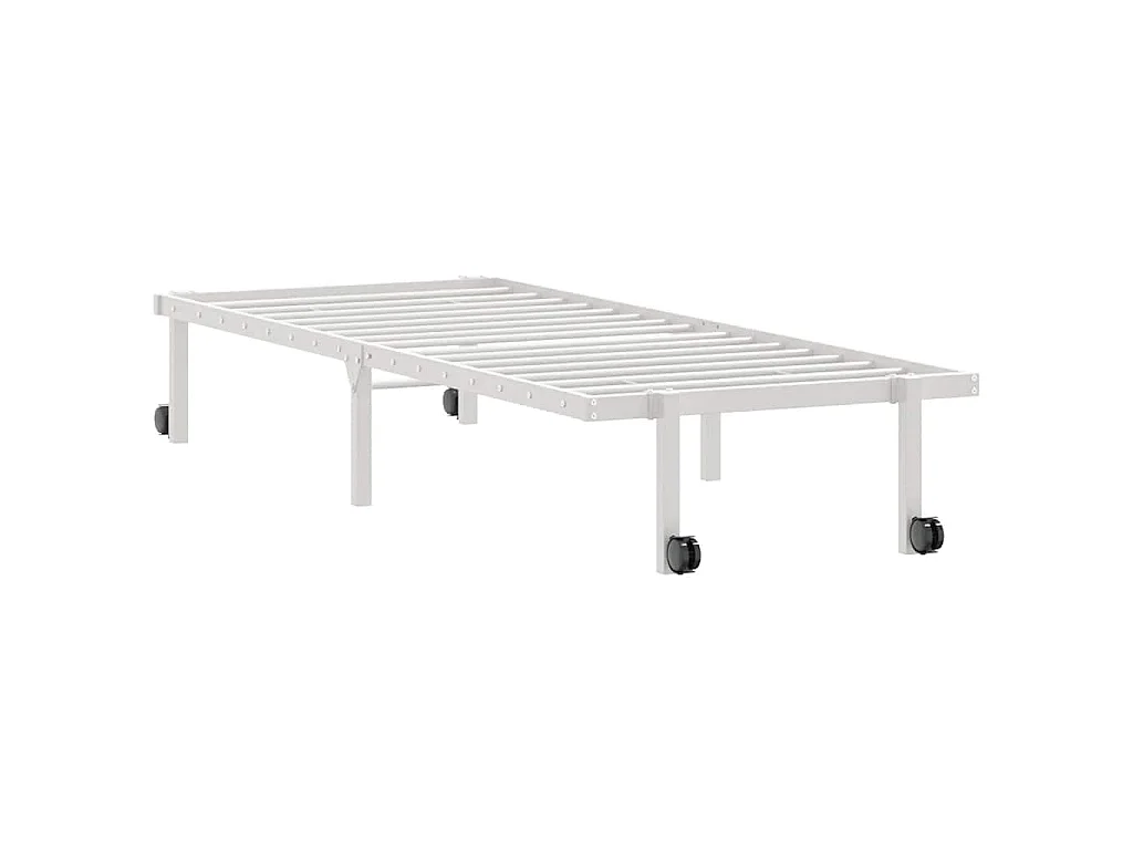 Bedframe zonder matras opvouwbaar 75x190 cm staal wit