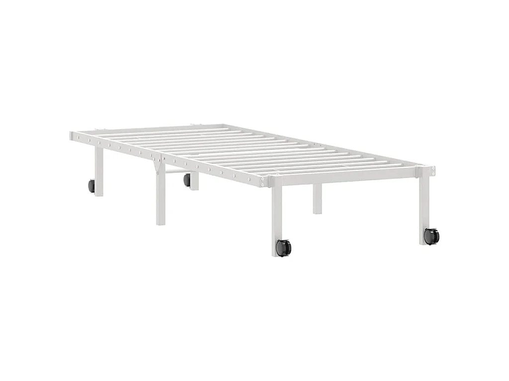 Bedframe zonder matras opvouwbaar 75x190 cm staal wit