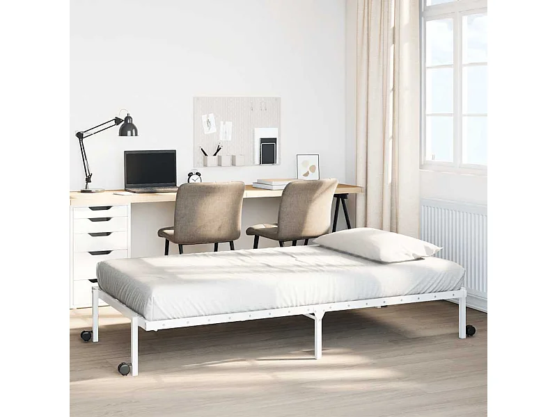 Giroletto senza Materasso Pieghevole Bianco 75x190 cm Acciaio