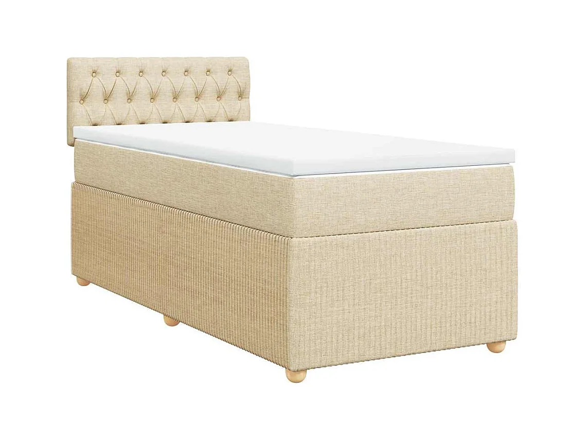 Boxspringbett mit Matratze Creme 80x200 cm Stoff