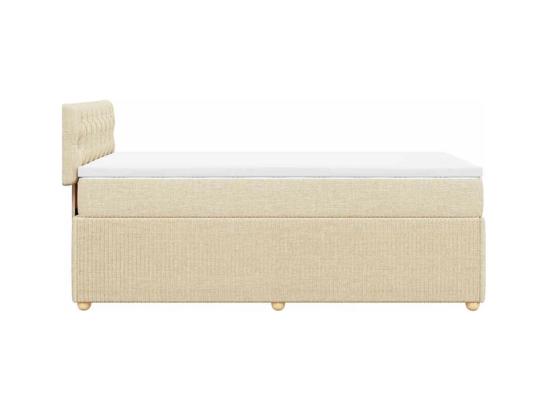 Boxspringbett mit Matratze Creme 80x200 cm Stoff