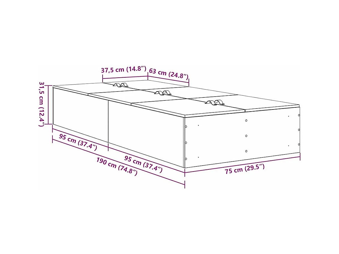 Cadre de lit Chêne sonoma 75 x 190 cm Bois d'ingénierie