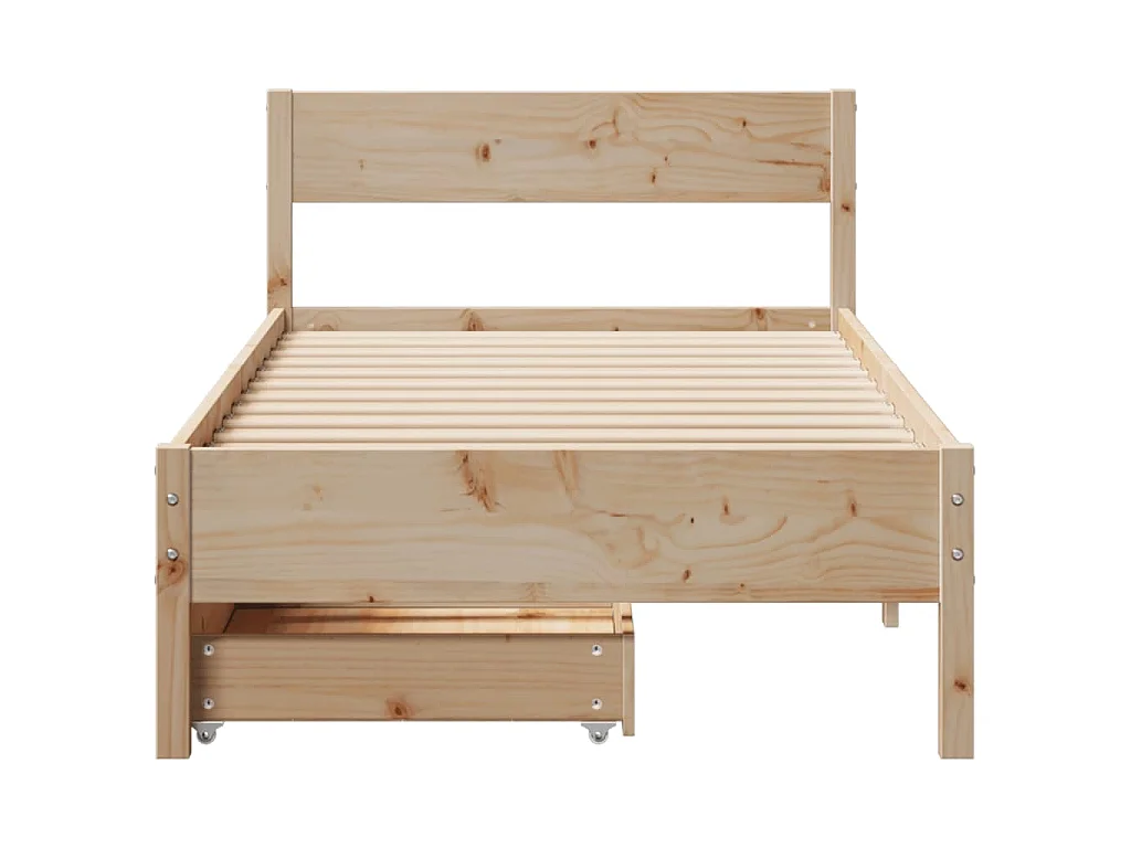 Bedframe zonder matras massief grenenhout 75x190 cm