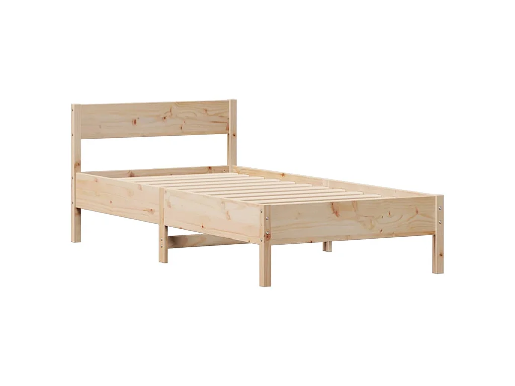 Bedframe zonder matras massief grenenhout 75x190 cm