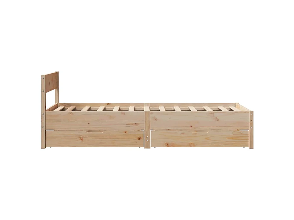 Bedframe zonder matras massief grenenhout 75x190 cm
