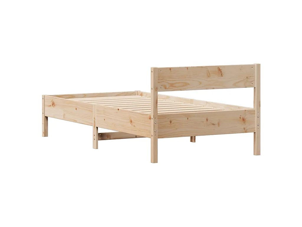 Bedframe zonder matras massief grenenhout 75x190 cm