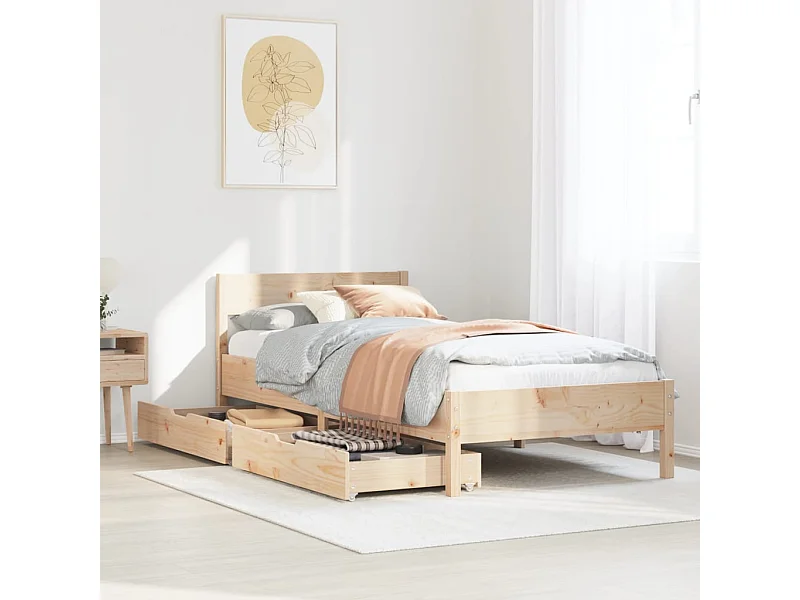 Cadre de lit sans matelas 75x190 cm bois de pin massif