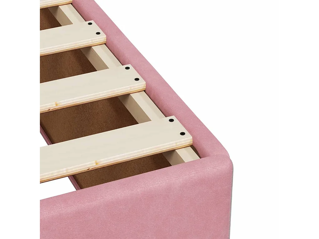 Cama box spring con colchón terciopelo rosa 80x200 cm