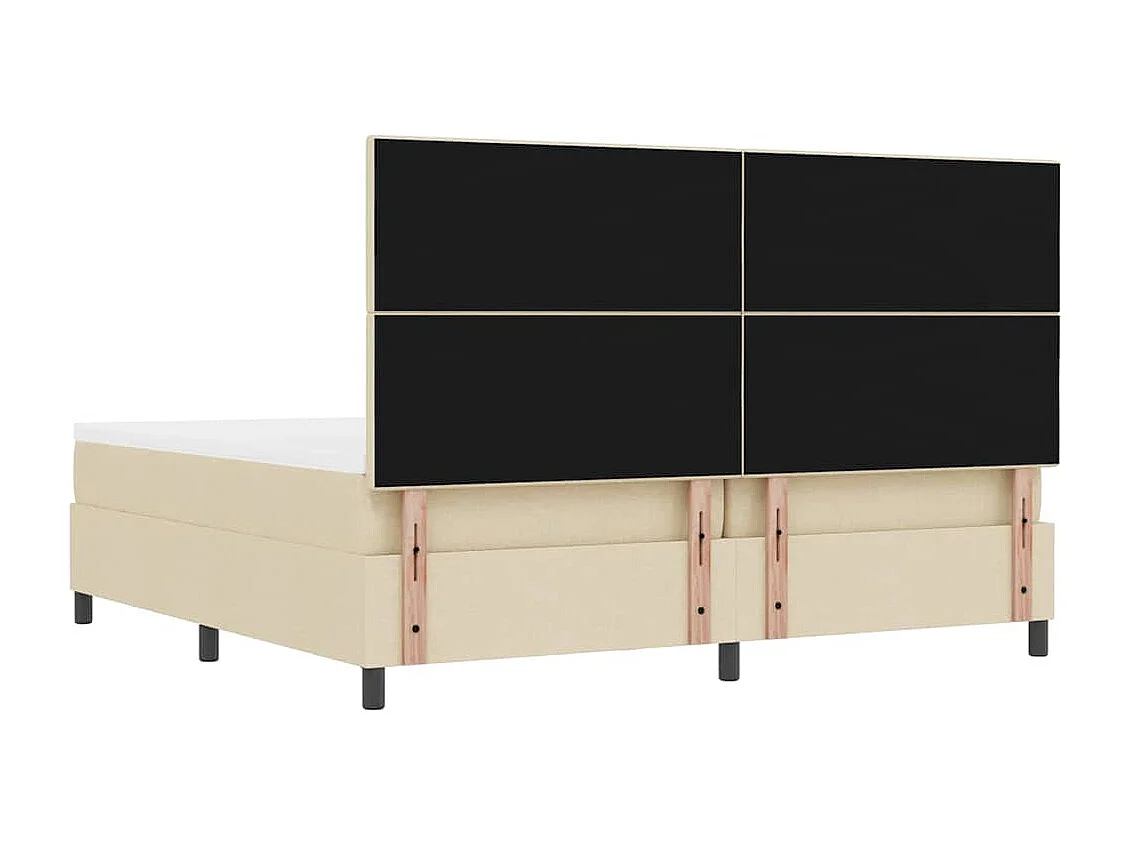 Boxspringbed met matras met hoofdeinde Crème 200 x 200 cm Stof