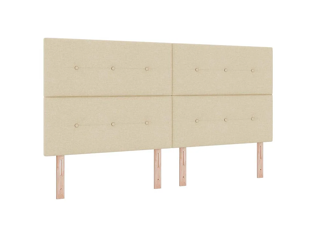 Letto a molle con testiera Crema 200 x 200 cm Tessuto