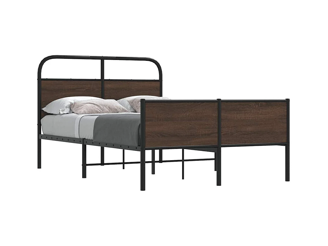 Bedframe zonder matras bewerkt hout bruin eikenkleur 135x190 cm