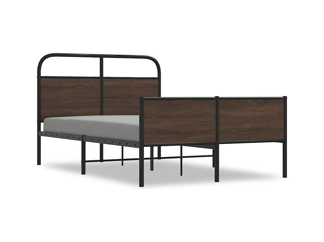 Bedframe zonder matras bewerkt hout bruin eikenkleur 135x190 cm