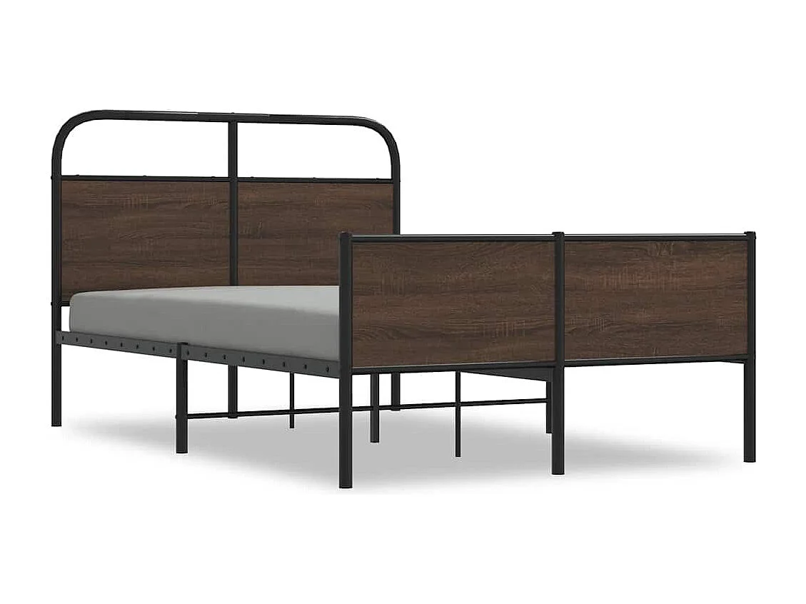 Cadre de lit sans matelas 135x190 cm chêne marron
