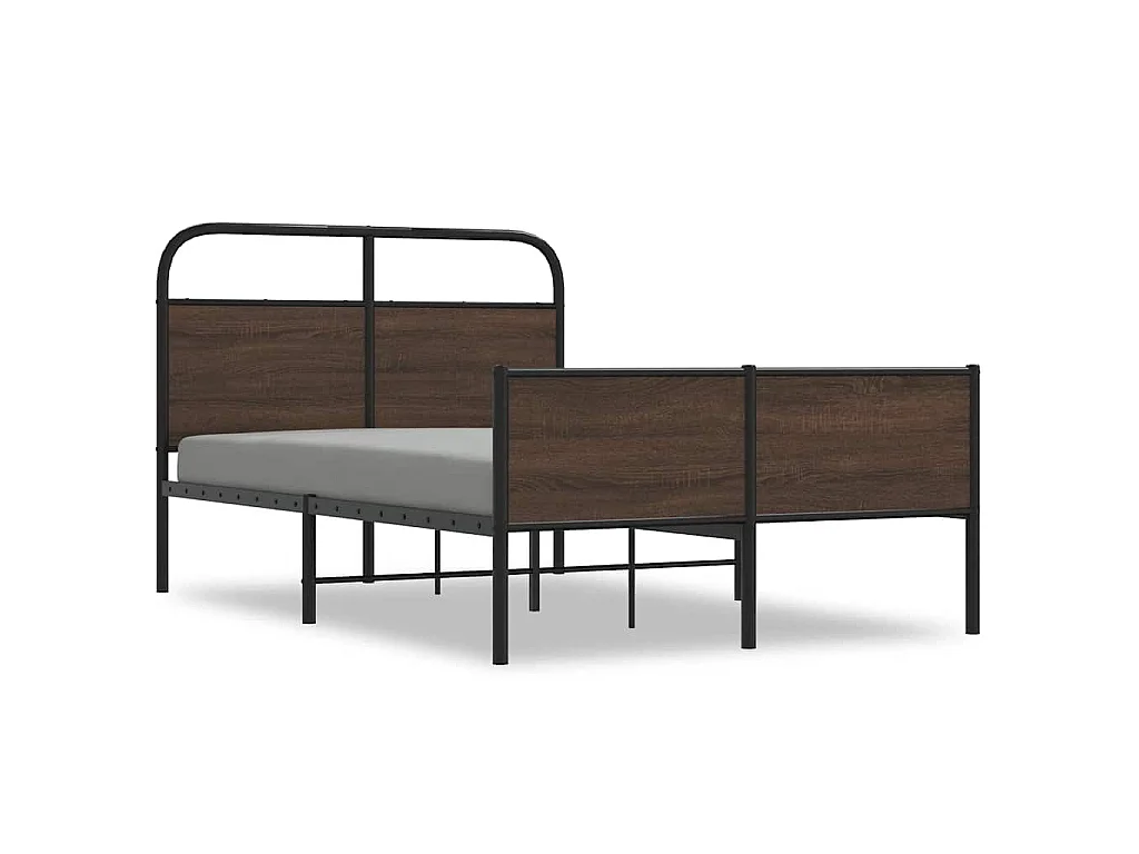 Cadre de lit sans matelas 135x190 cm chêne marron